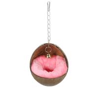 Ipetboom Nido de hámster Jaula para Hamster Enano casa de Coco para Hamster cerámico Cama de hámster casa de hámster el Nido del pájaro Ropa de Cama Mascota cascara de Coco De Madera
