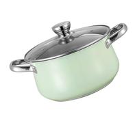 Ipetboom Olla de Acero Inoxidable 24 Cm con Doble Asa, Cacerola Gruesa para Sopa, Apta para Cocina de Inducción y Gas, Color Verde, Reutilizable y Fácil de Limpiar, Adecuado para Uso
