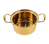 Ipetboom Olla Pequeña para Cocinar Shabu Shabu de Acero Inoxidable Dorado Olla Multifuncional para Hot Pot y Noodles Fácil de Limpiar y Duradera para Cocina Diaria