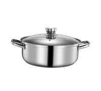 Ipetboom Olla Yang Doble Acero Inoxidable con Tapa de Templado Olla Caliente Doble Cara Multifuncional para Cocina de Inducción Gas y Cerámica Fácil Limpieza y Uso Duradero