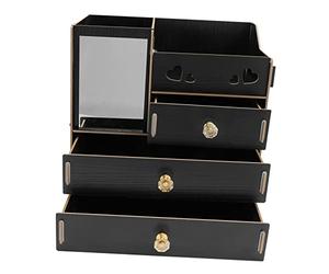 Ipetboom Organizador De Mesa Para Cosméticos Caja De Almacenamiento Espejo y Portapañuelos Hogar