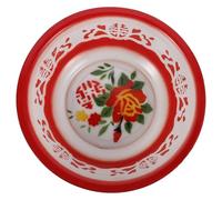 Ipetboom Palangana Esmaltada Vintage de 34 CM Cuenco para Mezclar y Servir Cuenco Multifuncional para Cocina y Limpieza Facial Palangana Esmaltada Roja de Doble Felicidad Uso Camping y