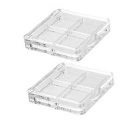 Ipetboom Paleta De Sombras De Ojos Vacía 2 Unidades Tamaño Mediano Transparente Para Maquillaje Diy Mujeres y Niñas Uso Diario 4 Rejillas De Almacenamiento