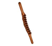 Ipetboom Palo de Masaje de Espalda de Madera Maciza 20 Cuentas Doble Línea, Herramienta Gua Sha Corporal Antideslizante, Masaje Relajante para Cuello, Hombros, Cintura y Pies, Uso en Casa