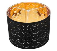 Ipetboom Pantalla de Lámpara de Tela Negra Tipo Media Luna Ondulada, Marco Metálico, para Lámpara de Mesa Pie, Estilo Rústico, Repuesto para Hogar y Hotel, Decoración de Sala y Dormitorio