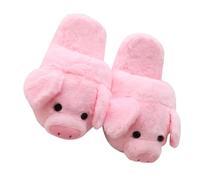 Ipetboom Pantuflas Cálidas de Felpa Forma de Cerdo para Mujer Antideslizantes Talla Única 35-38 Color Rosa Pantuflas de Invierno Cómodas para Uso Interiores y Exteriores