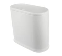 Ipetboom Papelera con Tapa Presionable Bote de Basura Estrecho para Cocina Baño y Dormitorio Diseño Ovalado para Reducidos Color Blanco