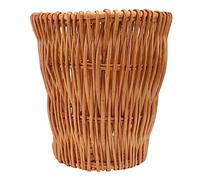 Ipetboom Papelera de Mimbre Tejida Natural, Cubo de Basura Ecológico Tamaño Mediano, Resistente y Multifuncional para Baño, Dormitorio y Oficina, Cesto de Almacenamiento Original de Ratán,
