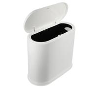 Ipetboom Papelera de Plástico para Cocina y Baño Bote de Basura Ovalado con Tapa Presión para Reducidos