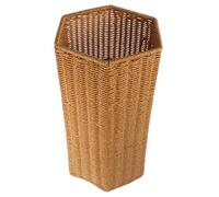 Ipetboom Paragüero de Ratán Artificial Hexagonal con Bandeja de Agua Soporte Plástico Multiusos para Interiores Almacenamiento para Paraguas y Esterillas de Yoga para Entrada y Oficina