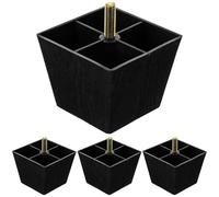 Ipetboom Patas de Repuesto para Sofá y Muebles Patas Cuadradas Ajustables de Plástico y Metal 4 Unidades 75X75X60 MM Soporte Estable para Sillas Armarios y Mesas Accesorios para