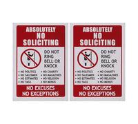 Ipetboom Pegatina Adhesiva de Prohibido Solicitar 2 Unidades 9,5x14 Cm Pvc para Puerta de Casa Señal Visible No Molestar Seguridad Hogar