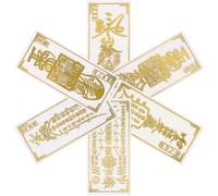 Ipetboom Pegatina Metálica Taoísta para Teléfono Amuletos de Suerte y Bendición Feng Shui, 6 Unidades, Diseño del Ba Gua para Protección y Prosperidad en Móviles y Accesorios