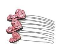 Ipetboom Peina Decorativa Para Mujeres Con Cabello Fino y Delgado Peina Con Forma De Corazón Accesorios Nupciales y Horquillas De Pelo Color Rosa Para Bodas y Velos