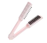 Ipetboom Peine Alisador de Cabello Diseño en V Multifuncional para Mujer, Mini Cepillo para Peinar y Alisar, Portátil para Viaje, Combate el Frizz y Mejora la Salud Capilar, Color Rosa