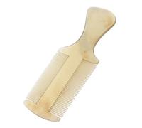 Ipetboom Peine de Cuerno Natural de Carnero Hecho Mano Peine de Masaje Dientes Finos Cuidado del Cabello Desenredante Antiestático para Hombres y Mujeres la Ducha
