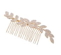 Ipetboom Peine de de imitación pasador de pelo francés peine de francés pinza de pelo de flores peines franceses para el cabello peine francés Aleación de zinc Dorado