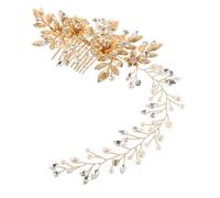 Ipetboom Peine de Perla Exquisito para Boda Flor de Aleación y Perlas Accesorio de Peineta de Novia para Ceremonias de Boda