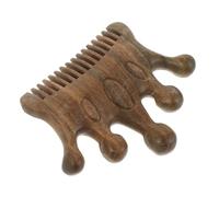 Ipetboom Peine de Sándalo Verde para Cabello Grueso Peine de Madera para Desenredar Pequeño para Mujer de Dientes Anchos para Masaje del Cabelludo y Transportar Bolsa