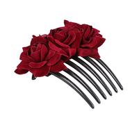 Ipetboom Peines Para Mujer 1 Pc cabello rosa pasadores de para mujer pasadores negros boda rosa flor peine rosas Florecer Cabello recogido Rosa novia Accesorios para el cabello