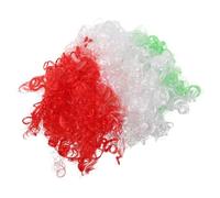 Ipetboom Peluca Afro Rizada con Colores Bandera de México Accesorio Esponjoso para Fiesta Carnaval Cosplay y Eventos Deportivos