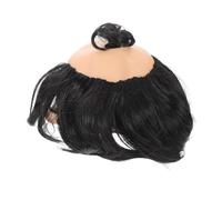 Ipetboom Peluca Calva Negra Pelo Sintético para Hombre Gorra Calva Divertida para Disfraz de Anciano y Científico Accesorio de Cosplay para Fiestas y Espectáculos de Comedia