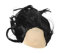 Ipetboom Peluca Calva Sintética para Hombres, Gorra Calva Negra de Cosplay y Fiesta, Peluca Divertida Larga para Disfraces Navideños y Eventos Cómicos, Accesorio para Atuendos de Broma