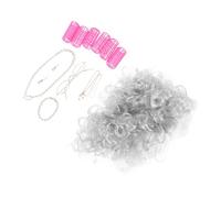 Ipetboom Peluca De Abuelita Con Rulos Para Disfraz De Anciana Accesorios De Halloween Para Mujer Incluye Cadena Facial Para Cosplay y Actuaciones De Teatro