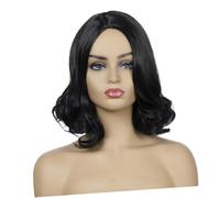 Ipetboom Peluca De Moda Para Mujer Pelucas Trenzadas Con Cierre De Encaje Accesorios Señoras Women Ondulada Con Flequillo Sintética Cabello Secador De Pelo Black