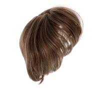 Ipetboom Peluca de Pelo Corto Sintético para Mujer Aspecto Natural con Flequillo Cómodo Color Marrón Claro 16h
