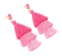 Ipetboom Pendientes Bohemios para Mujer de Tres Capas Borlas Largos Estilo Étnico Retro para Fiestas de Playa Festivales y Verano