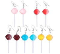 Ipetboom Pendientes Colgantes de Mujer 5 Pares Diseño de Piruleta Degradado en Colores Candy, Ligeros y Modernos para Fiesta, Uso Diario y Eventos Obsequios
