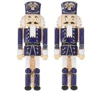 Ipetboom Pendientes de Cascanueces Estilo Vintage Bonitos Pendientes Navideños de Aro para Mujer Divertidos de Cascanuecas para Niña