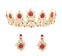 Ipetboom Pendientes De Corona De Cristal Conjunto Accesorios De Boda Tiara De Boda Para Mujer Corona Nupcial De Moda