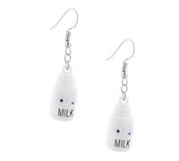 Ipetboom Pendientes Mujer Occidente Diseño Botella Decoración Orejas Creativa Color Blanco