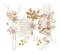 Ipetboom Pieza De Cabello De Boda: 4Pcs Florridal Para La Boda Para El Cabello Del Cabello Del Cabello Clips De Cabello En Espiral Floral Para Mujeres Niñas Novias Damas De Honor De Fiesta