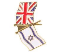 Ipetboom Pin de Solapa de Aleación Metálica Banderas de Reino Unido E Israel, Accesorio Patriótico Unisex para Ropa y Mochila, Diseño Compacto y Ligero para Uso Diario