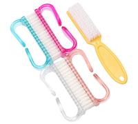 Ipetboom Pinceles Para Uñas Cepillo De Uñas Cepillo De Limpieza De Para Manicura Casa Pinceles Forma De Cuerno De Buey y Pincel De Mango Recto