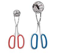 Ipetboom Pinzas para Albóndigas de Acero Inoxidable 304, Clip Creativo de Cocina en 2 Piezas (talla S Roja Talla L Azul), Práctico Utensilio para Preparar Albóndigas, Bolas de Pescado