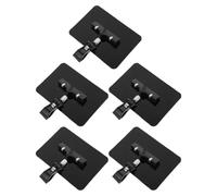 Ipetboom Pinzas para Carteles de Pizarra Borrables Plástico Negro Tamaño Compacto 5 Unidades Portatarjetas con Clip Giratorio para Supermercados Fruterías y Exhibición de Productos