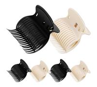 Ipetboom Pinzas para Rulos Calientes para Cabello, Clips de Garra Grandes en Color Negro, Pack de 12 Unidades, Accesorio para Fijar Rizadores de Pelo en Salón y Uso Diario