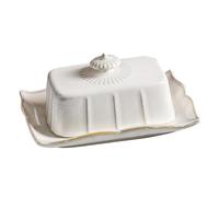 Ipetboom Plato de con Tapa de Cerámica Bandeja Decorativa para Servir y Almacenar para Refrigerador y Microondas Diseño Elegante y Práctico
