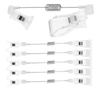 Ipetboom Porta Precios Transparente para Tienda Soportes Giratorios y Flexible, Clips para Carteles de Rebajas en Supermercados, Plástico y Acero Inoxidable, Paquete de 6