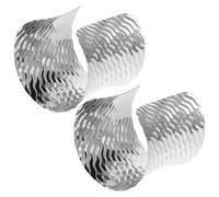 Ipetboom Pulsera Ancha de Metal Diseño Ondulado Brazalete Abierto Ajustable para Mujer Set de 2 Piezas Plateadas Joyería de Brazalete Ranurado Adecuado para Eventos y Uso Diario