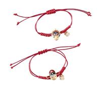 Ipetboom Pulsera China Tejida a Mano Cuerda Roja y Azul Diseño de Máscara de Ópera Beijing Pulsera de Bendición Tradicional para Mujer Accesorio Cultural Auspicioso y Elegante