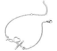 Ipetboom Pulsera De Latidos Ajustable Diseño Electrocardiograma Para Mujer Joyería Ligera Para Graduaciones y Cumpleaños 4 Pulgadas