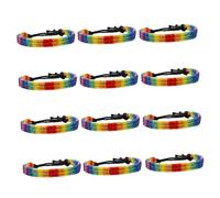 Ipetboom Pulsera Trenzada Ajustable de Hilo Amistad 12 Piezas Colores del Orgullo Arcoíris para Hombres y Mujeres, Accesorio Orgullo Gay para Uso Diario y Celebraciones Lgbt