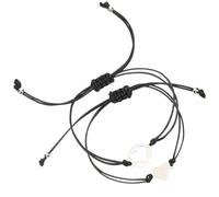 Ipetboom Pulseras a Juego para Mamá y Hija de Acero Inoxidable, Diseño Ahuecado en Forma de Negro, Trenzadas con Hilo, 1 Par, Obsequio para Madres e Hijas