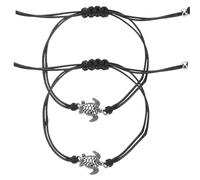 Ipetboom Pulseras de Relación Tortuga Ajustables Trenzadas, Joyas Amistad para Parejas, Pulsera de Muñeca Unisex, Uso Diario y Obsequio, Juego de Dos Piezas