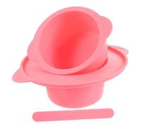 Ipetboom Recipiente Práctico de Silicona Rosa para Derretir Cera de 400 Ml, Fácil de Limpiar y Mezcla de Mascarillas para Uso DIY Femenino